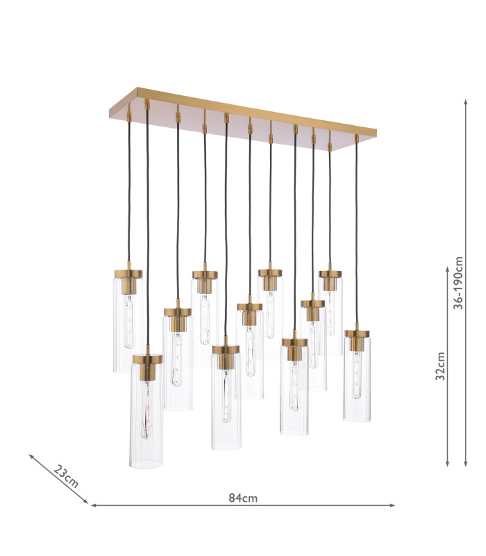 Jodelle Bar Ceiling Pendant Polished Bronze and Glass-2