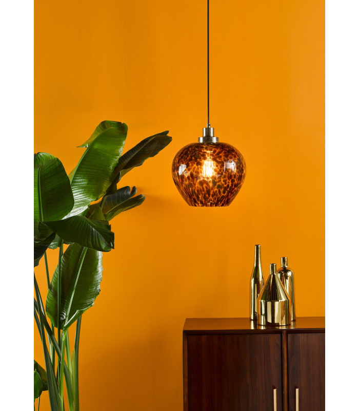 Leandra Ceiling Pendant Tortoiseshell Glass and Antique Brass-2