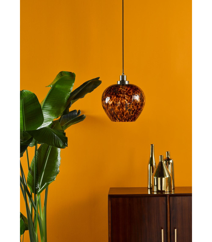Leandra Ceiling Pendant Tortoiseshell Glass and Antique Brass-3