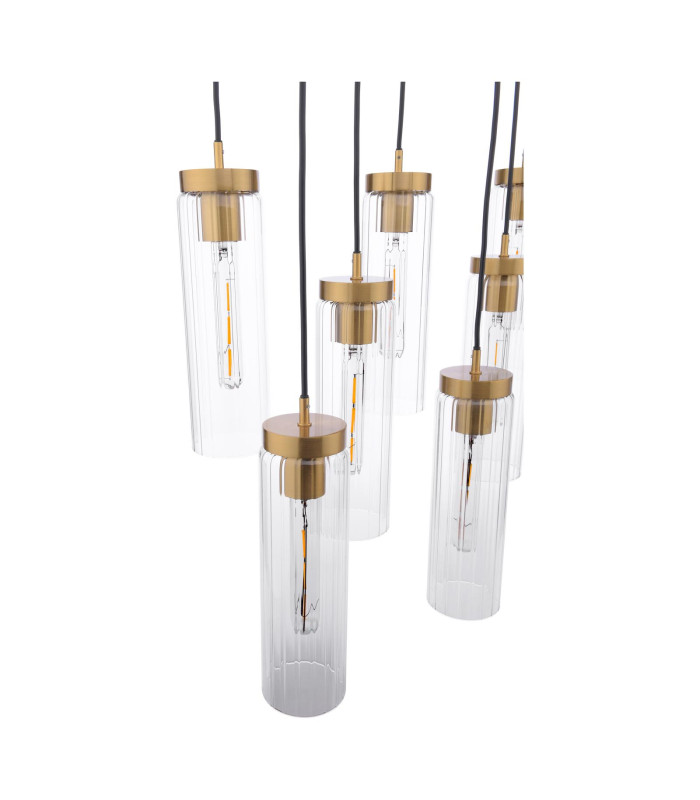Jodelle Bar Ceiling Pendant Polished Bronze and Glass-4