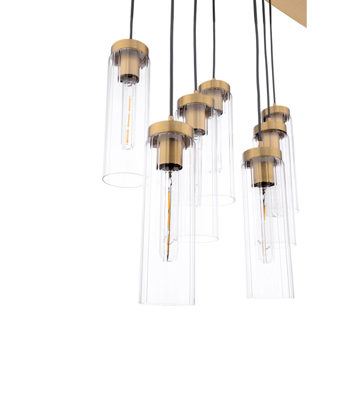 Jodelle Bar Ceiling Pendant Polished Bronze and Glass-5