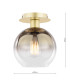Lycia Semi-Flush Satin Gold and Gold Ombre Glass-2