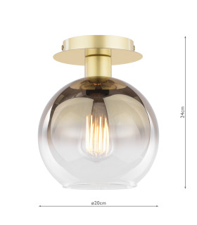 Lycia Semi-Flush Satin Gold and Gold Ombre Glass-2