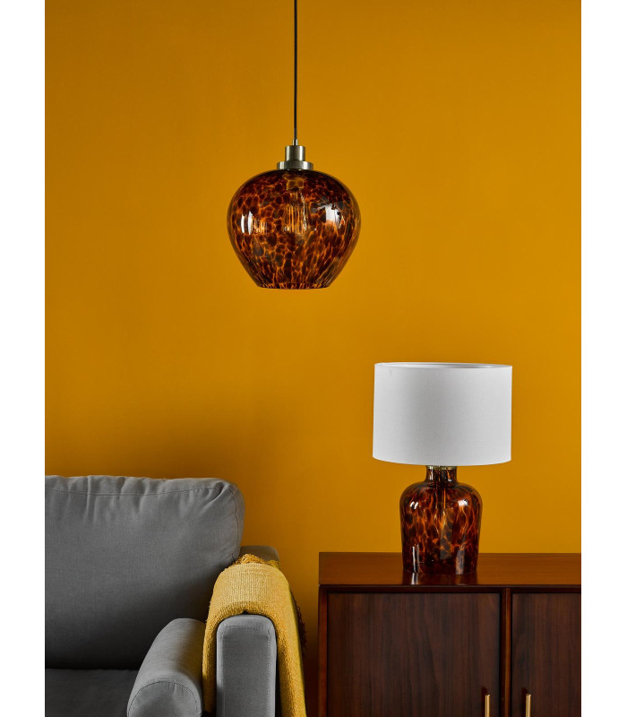 Leandra Ceiling Pendant Tortoiseshell Glass and Antique Brass-5