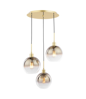 Lycia 3 Light Cluster Ceiling Pendant Satin Gold and Gold Ombre Glass-1