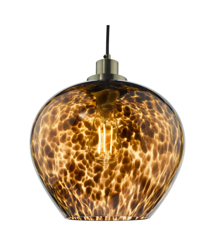 Leandra Ceiling Pendant Tortoiseshell Glass and Antique Brass-8