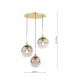 Lycia 3 Light Cluster Ceiling Pendant Satin Gold and Gold Ombre Glass-2