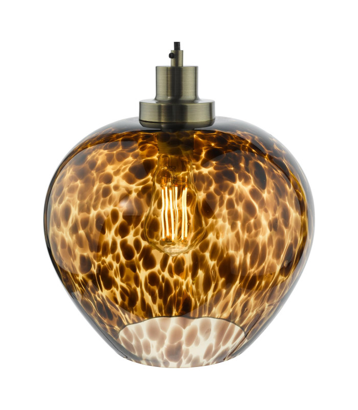 Leandra Ceiling Pendant Tortoiseshell Glass and Antique Brass-9