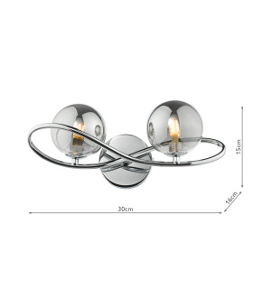 Lysandra Wall Light Polished Chrome and Smoked Glass-2