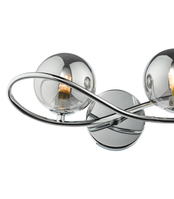 Lysandra Wall Light Polished Chrome and Smoked Glass-4