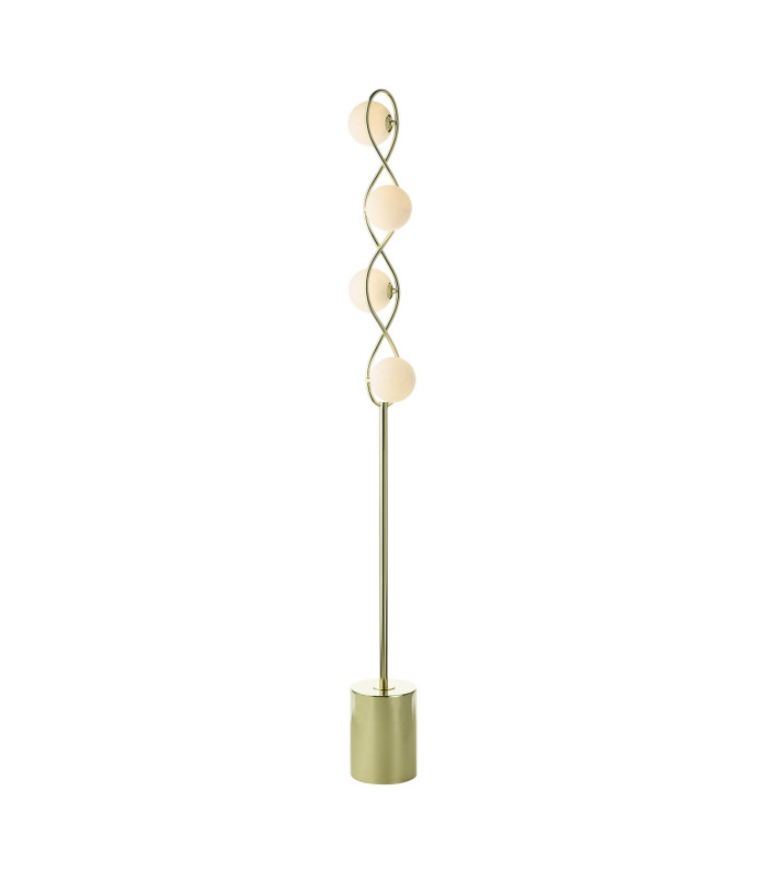 Lysandra 4 Light Floor Lamp Polished Gold and Opal Glass-1