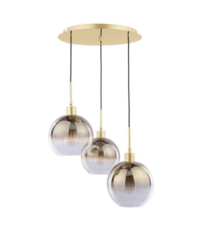 Lycia 3 Light Cluster Ceiling Pendant Satin Gold and Gold Ombre Glass-6