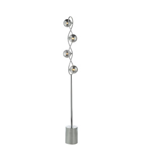 Lysandra 4 Light Floor Lamp Polished Chrome and Smoked Glass-1