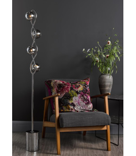 Lysandra 4 Light Floor Lamp Polished Chrome and Smoked Glass-2