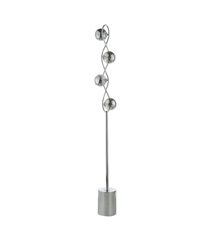Lysandra 4 Light Floor Lamp Polished Chrome and Smoked Glass-7