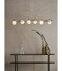 Lysandra 6 Light Bar Ceiling Pendant Polished Gold and Opal Glass-2