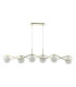 Lysandra 6 Light Bar Ceiling Pendant Polished Gold and Opal Glass-5