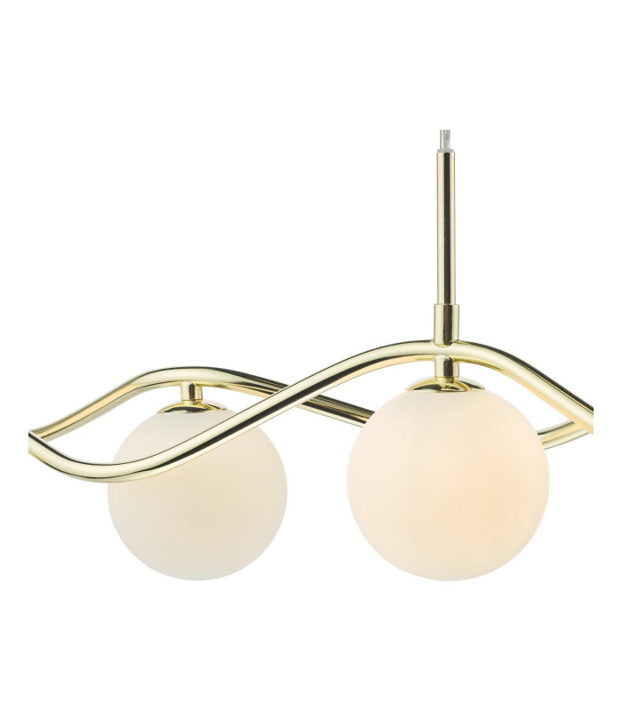 Lysandra 6 Light Bar Ceiling Pendant Polished Gold and Opal Glass-10