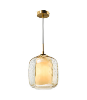 Majella Ceiling Pendant Aged Brass and Champagne Glass-1