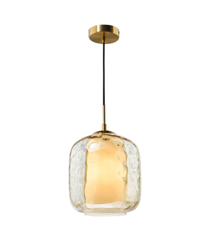 Majella Ceiling Pendant Aged Brass and Champagne Glass-1
