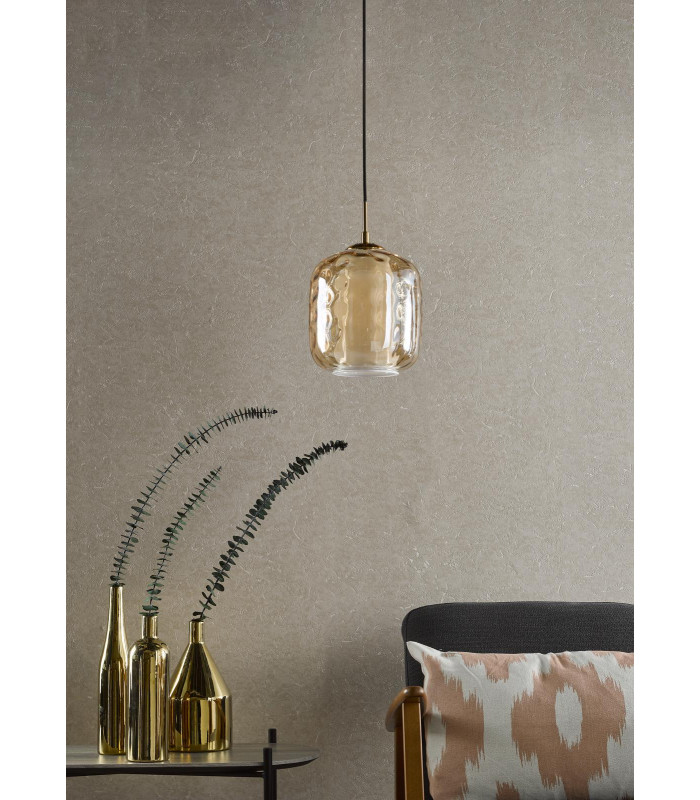 Majella Ceiling Pendant Aged Brass and Champagne Glass-3