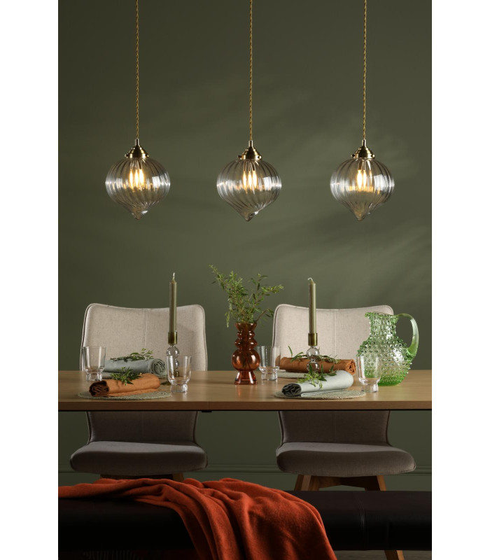 Mya 3 Light Bar Ceiling Pendant Antique Brass and Glass-2