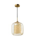 Majella Ceiling Pendant Aged Brass and Champagne Glass-5