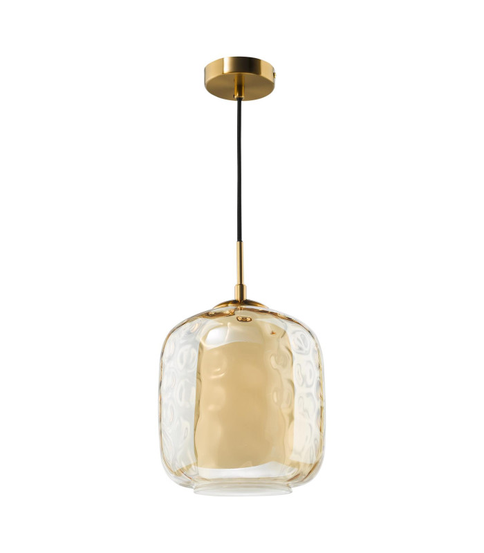 Majella Ceiling Pendant Aged Brass and Champagne Glass-5