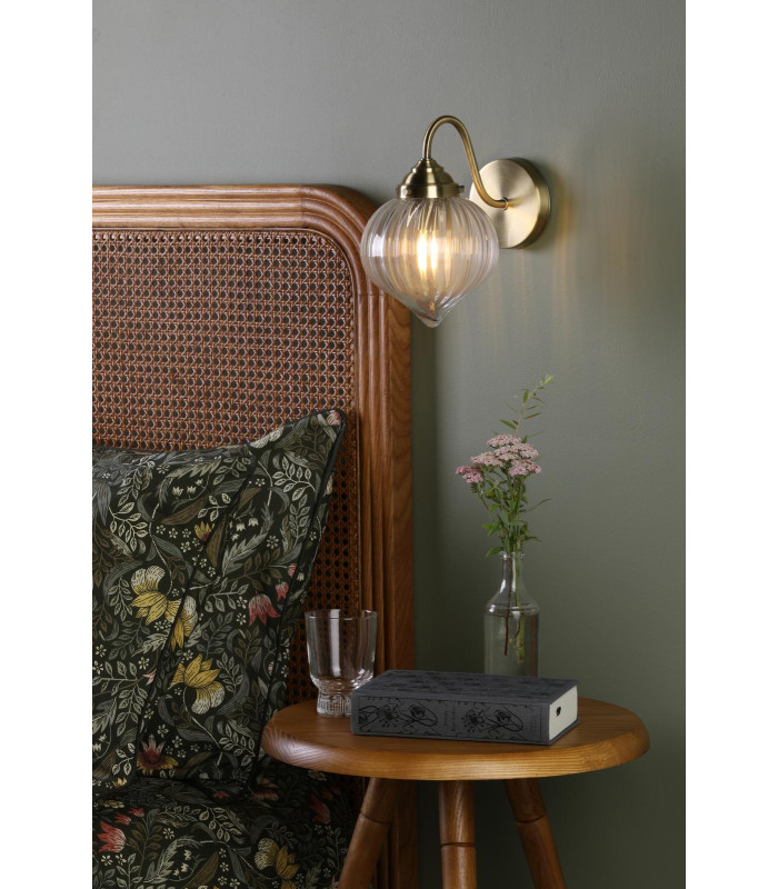 Mya Wall Light Antique Brass and Glass-2