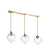 Mya 3 Light Bar Ceiling Pendant Antique Brass and Glass-7