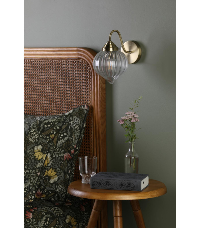 Mya Wall Light Antique Brass and Glass-3