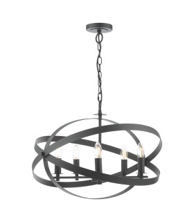 Nitya 5 Light Ceiling Pendant Matt Black-1