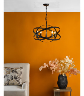 Nitya 5 Light Ceiling Pendant Matt Black-2