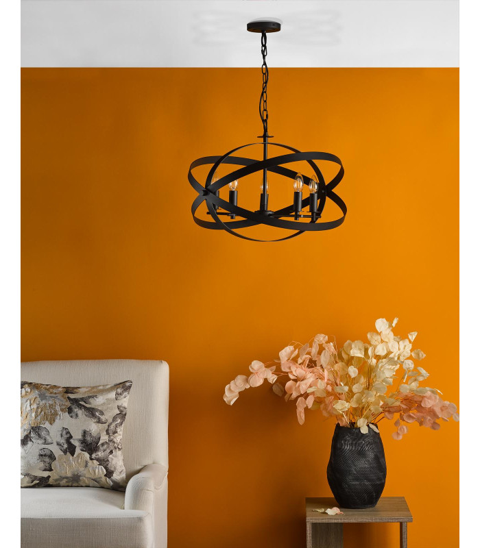 Nitya 5 Light Ceiling Pendant Matt Black-3