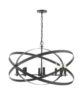 Nitya 8 Light Ceiling Pendant Matt Black-1