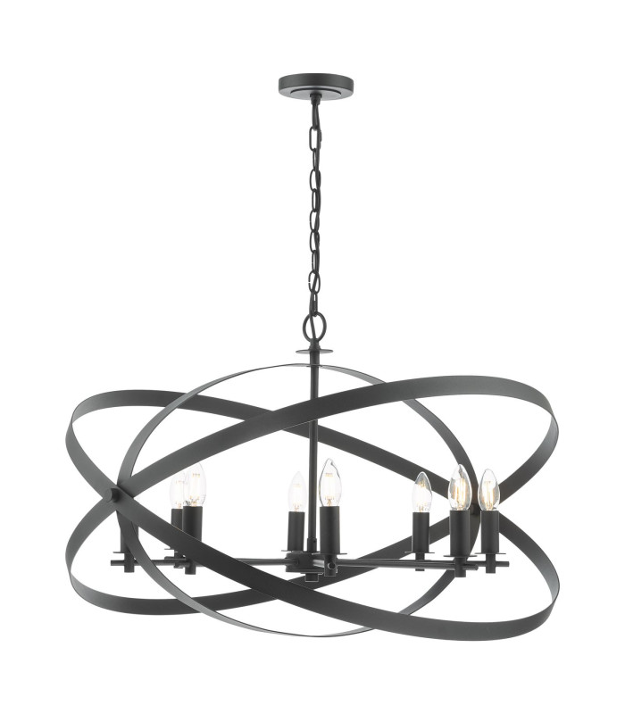 Nitya 8 Light Ceiling Pendant Matt Black-1