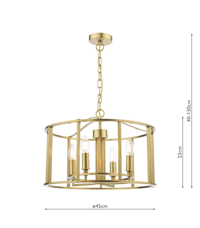 Myka 4 Light Ceiling Pendant Brushed Bronze-6