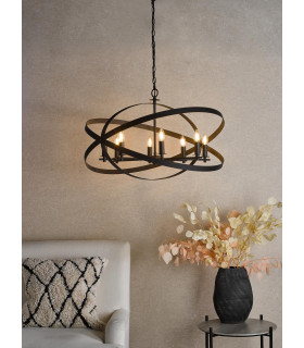 Nitya 8 Light Ceiling Pendant Matt Black-2