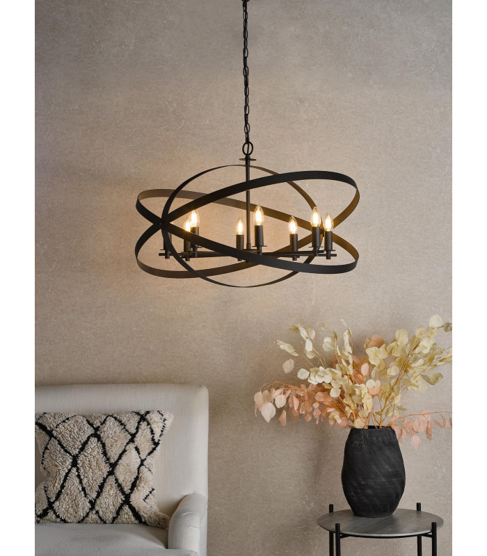 Nitya 8 Light Ceiling Pendant Matt Black-2