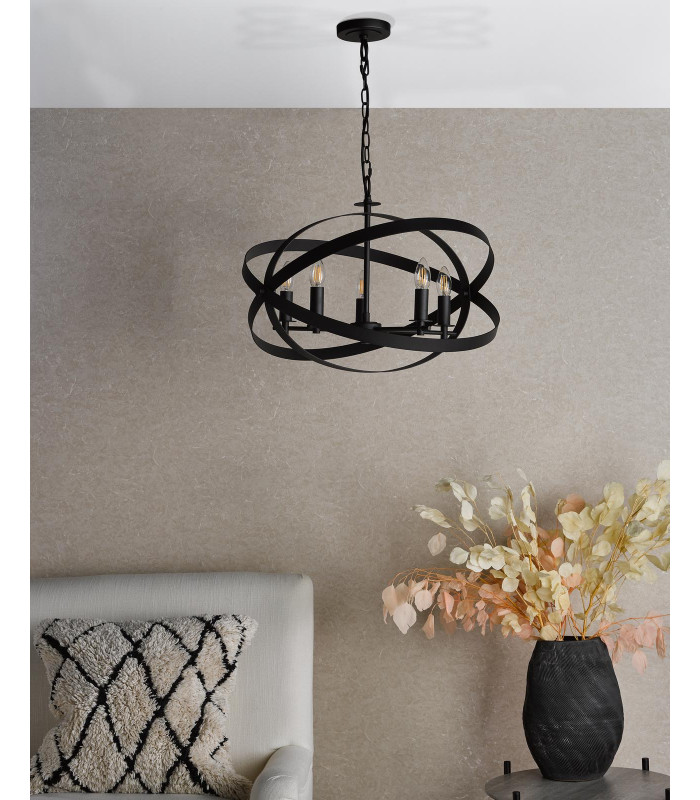 Nitya 5 Light Ceiling Pendant Matt Black-5