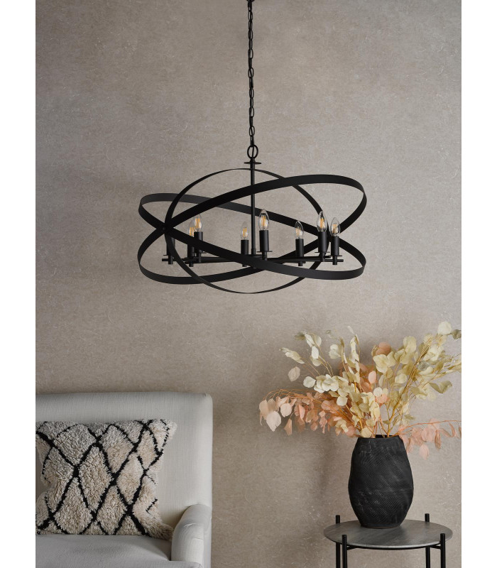 Nitya 8 Light Ceiling Pendant Matt Black-3