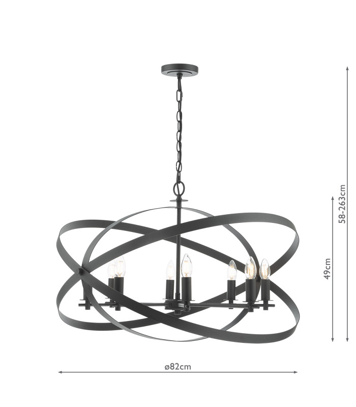 Nitya 8 Light Ceiling Pendant Matt Black-4