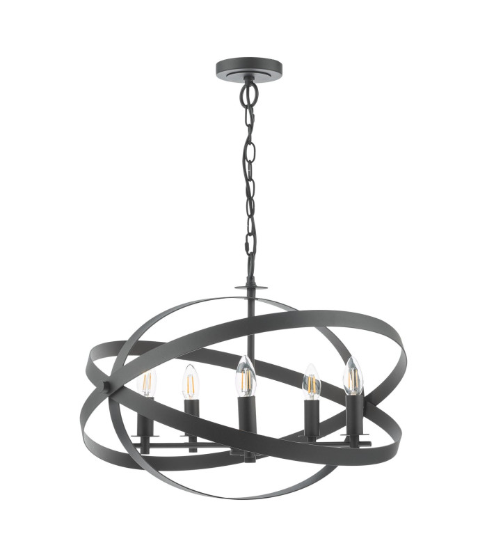 Nitya 5 Light Ceiling Pendant Matt Black-7