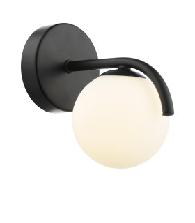 Orlena Wall Light Matt Black and Opal Glass-1