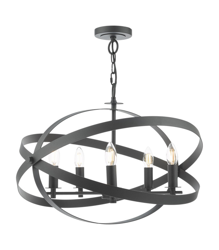 Nitya 5 Light Ceiling Pendant Matt Black-9