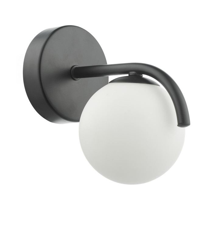 Orlena Wall Light Matt Black and Opal Glass-3
