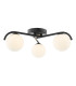 Orlena 3 Light Flush Matt Black and Opal Glass-1