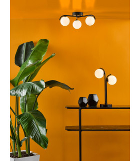 Orlena Table Lamp Matt Black and Opal Glass-2