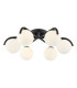 Orlena 6 Light Flush Matt Black and Opal Glass-1