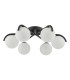 Orlena 6 Light Flush Matt Black and Opal Glass-5